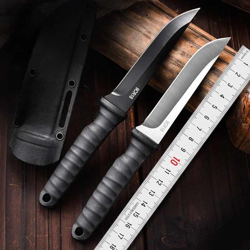 New Outdoor Camping Men\'s Fixed Blade Hunting Knife Portable Survival Self Defense Military Fishing Tactical Pocket Knife