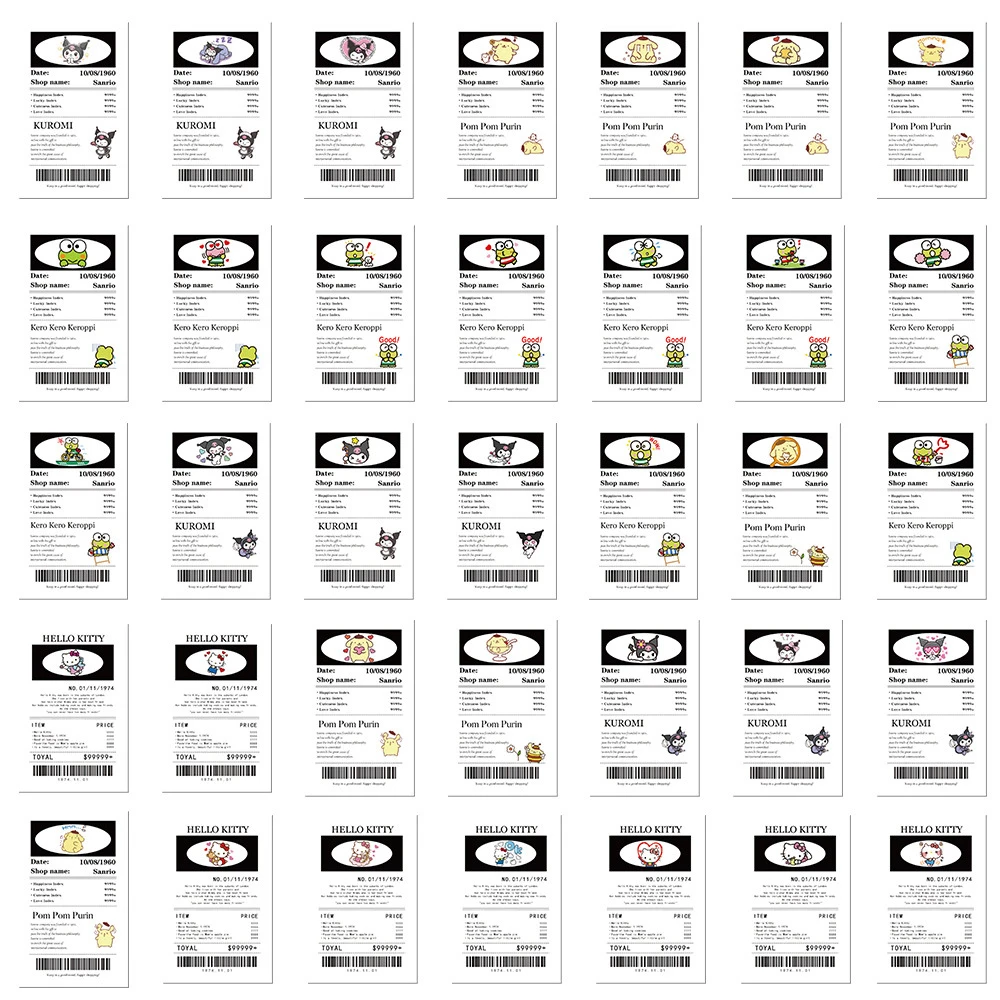 10/30/65pcs Kawaii Sanrio Poster Stickers Esthetische Cinnamoroll Hello Kitty Kuromi Cartoon Etiketten Decals Stickers voor kinderen Meisjes