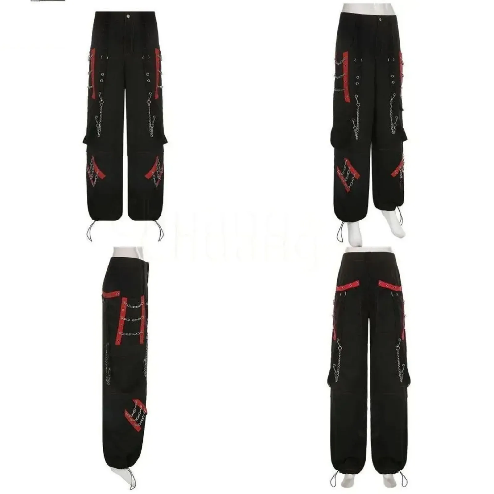 بنطلون جينز نسائي منخفض الخصر موضة غير رسمية مستقيمة واسعة الساق فضفاض من قماش الدنيم جينز عتيق مع جيوب ملابس الشارع