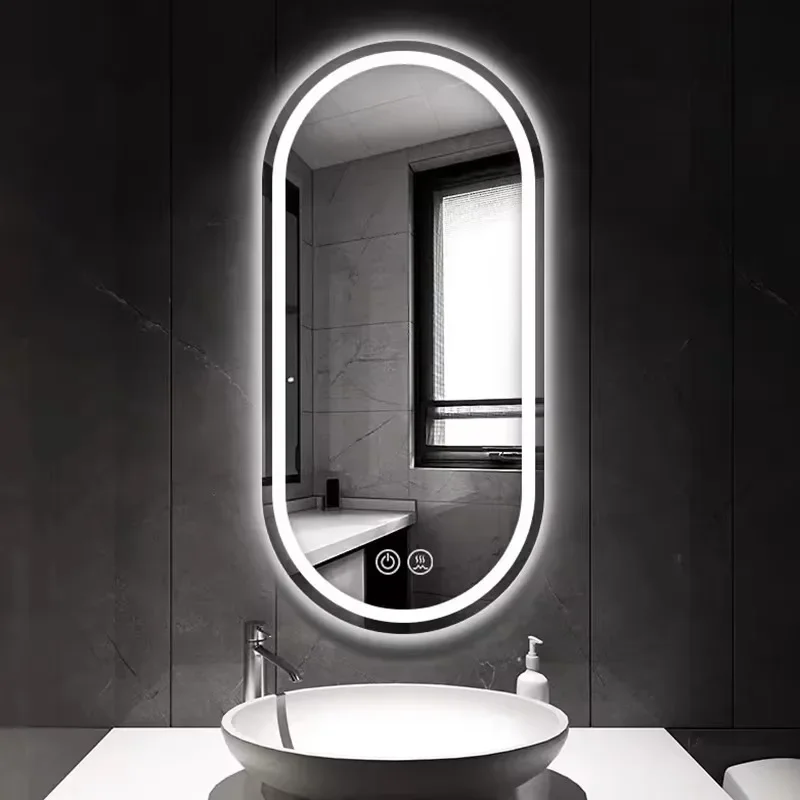 Arched Bathroom Anti Fog Mirror Wall Mounted Led Backlit or Front Light Vanity Smart Mirror with Light