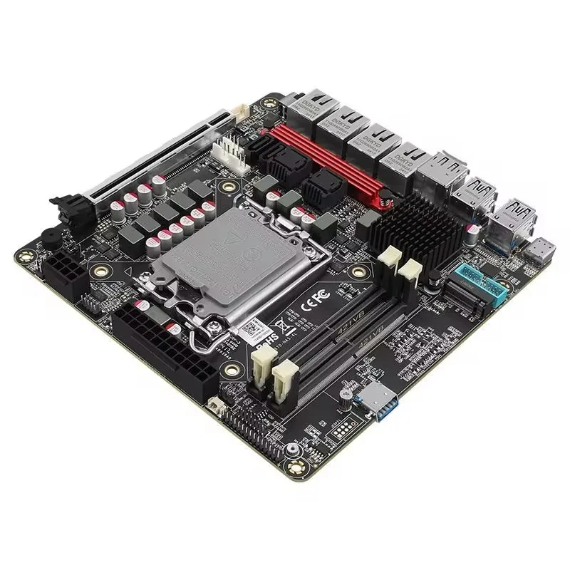 Imagem -04 - Placa-mãe Intel-vpro Q670 Nas Placa-mãe Max Nvme Sata 3.0 12 13 12th Gen Lga1700 Pcie5.0x16 Ddr5 Lan 4*2.5g Firewall Itx