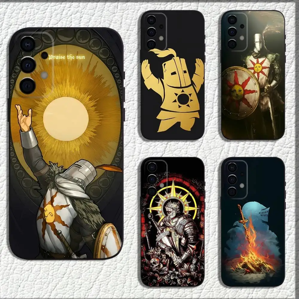 

P-Praise the Sun D-Dark Souls Phone Case For Samsung Galaxy A73,72,71,A52,51,40,41,A22,A32,31,A13,12,Note20 Soft Black Shell