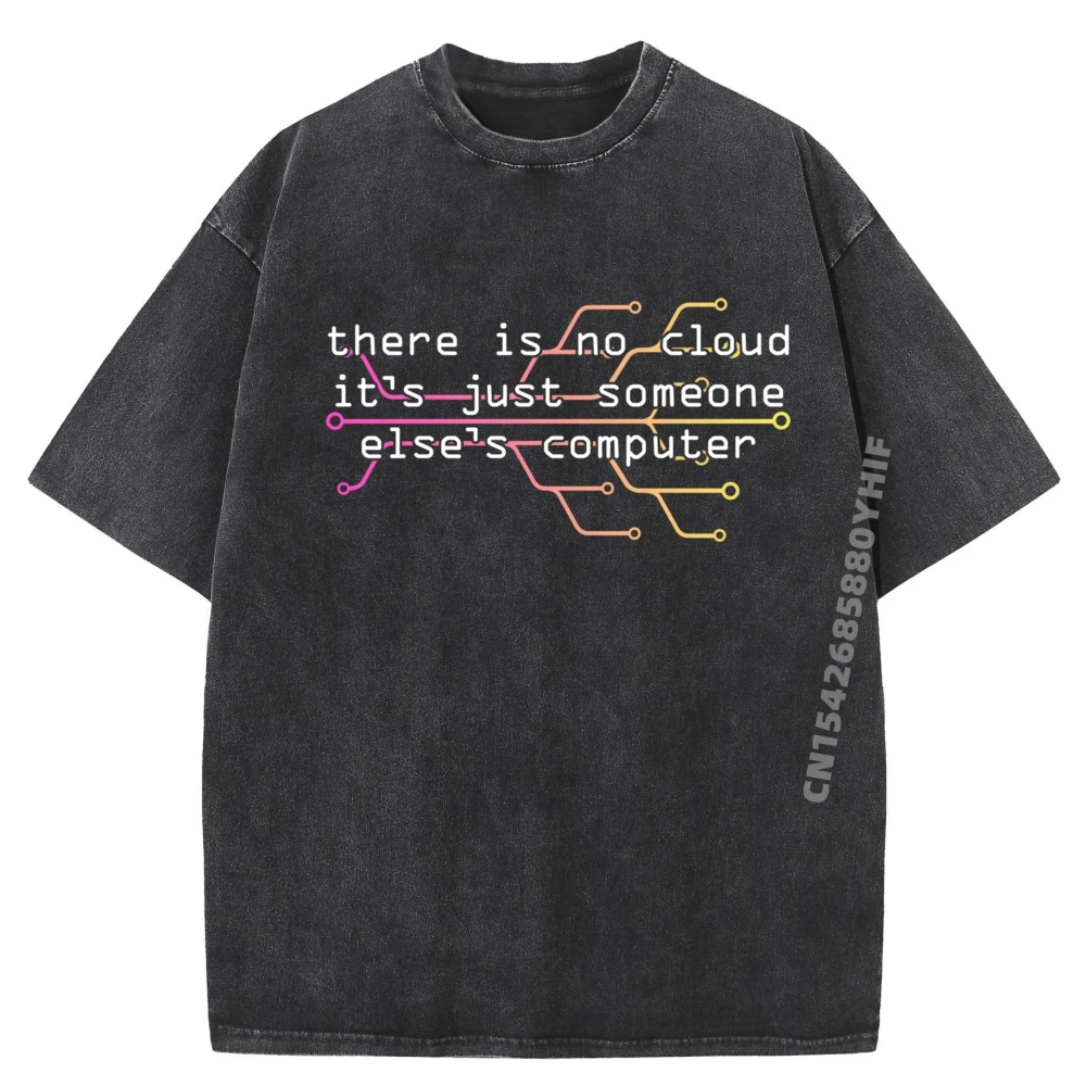 

There Is No Cloud It Just Someone Else Компьютерная футболка с рисунком Женская футболка Homme Street Washed Clothes