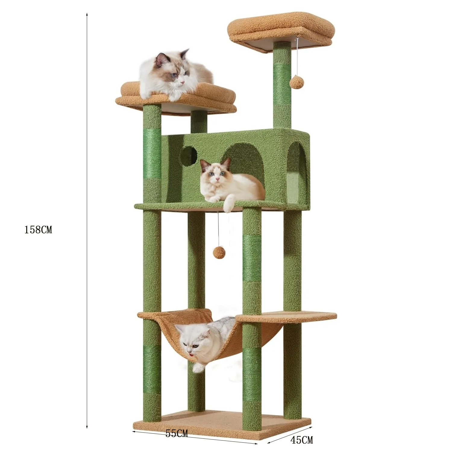 Large cat climbing frame, wooden cat nest for large cats, cat tree, integrated cactus cat tree, cat villa, cat nest, cat toys