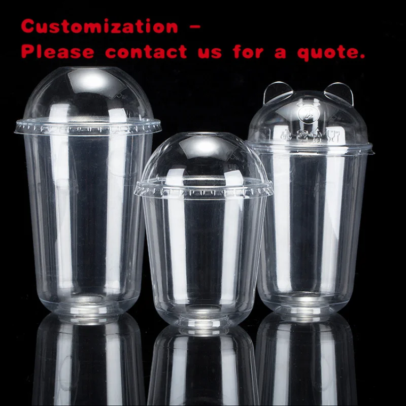 custom.LOKYO 500ml 700ml Disposable Plastic Cup Take Away Milk Tea Single Wall Style Food Grade Custom 90mm Diameter