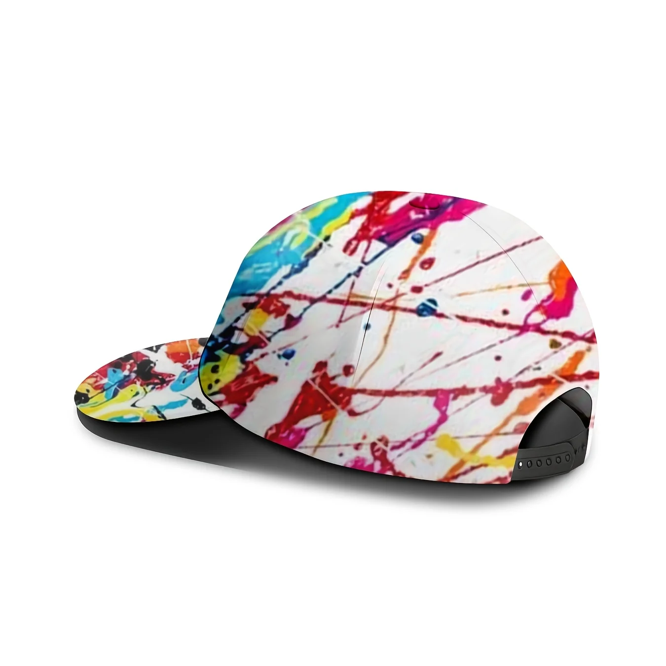 Vibrant Ink Splash Baseball Cap, Abstract Design Hat, Stylish Urban Cap, Unisex, Adjustable Fit, Ideal for Everyday Outings, Cas
