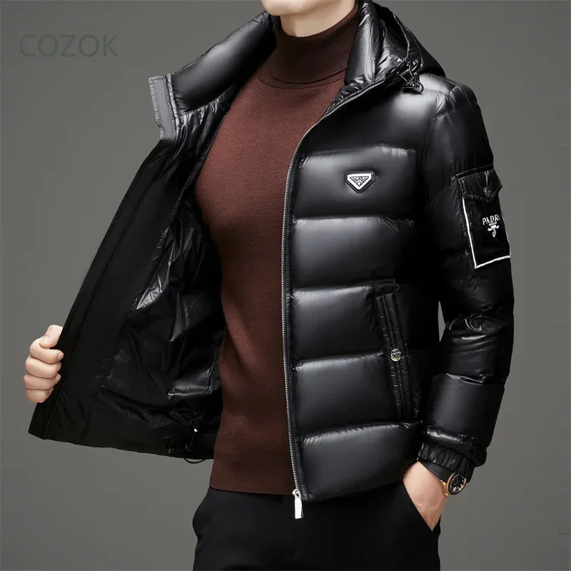 COZOK Short Down Jacket Duck Down Padding Designer Clothes Men Lightweight Padded Jackets Warm Man Winter Coat Padded Jacket