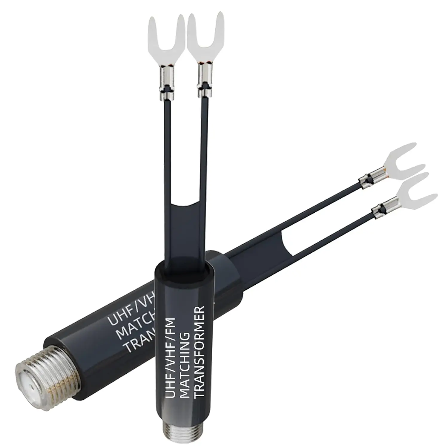 10PCS Matching Transformer Nickel Plated 75 Ohm to 300 Ohm UHF/VHF/FM Converter Adapter with F Type Female Jack Socket