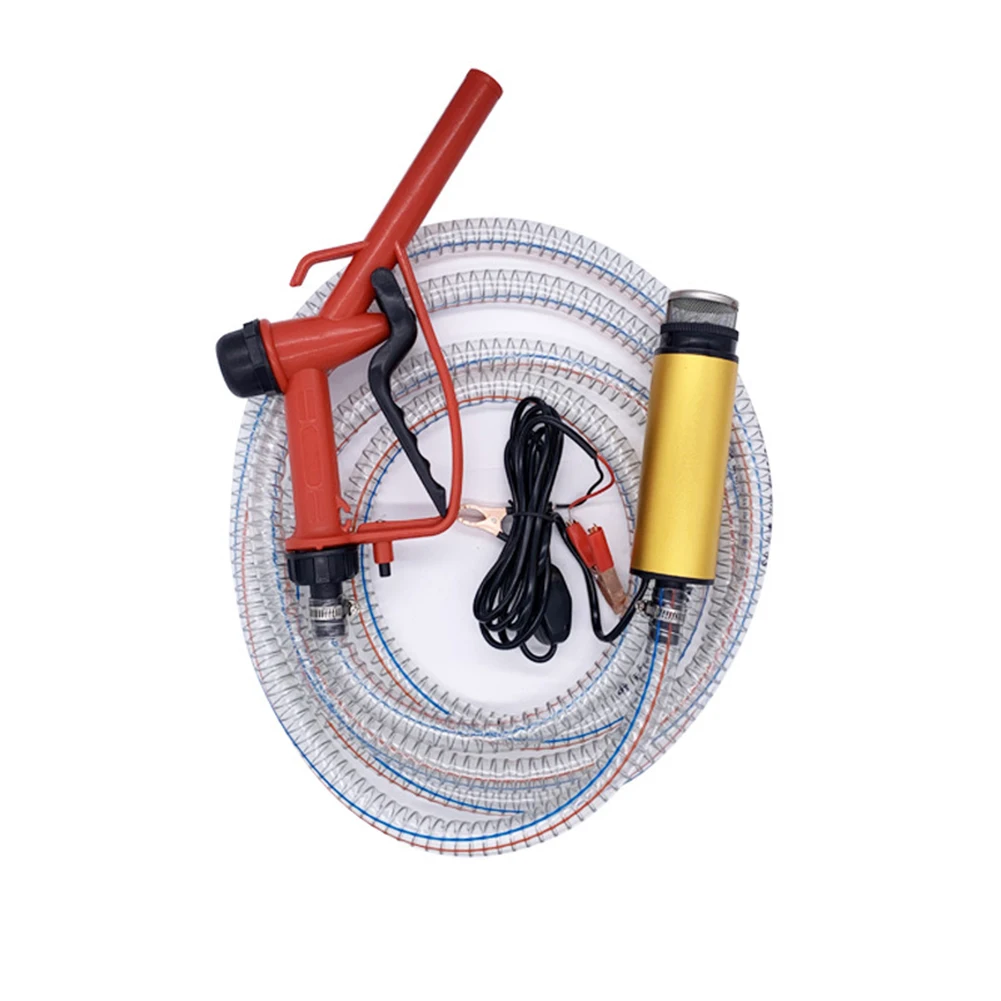 12V 24V (4 Meter Hose) 51mm Water Pump Refueling Gun Set Electric Submersible Pump Stainless Steel Diesel Oil Fuel Pump