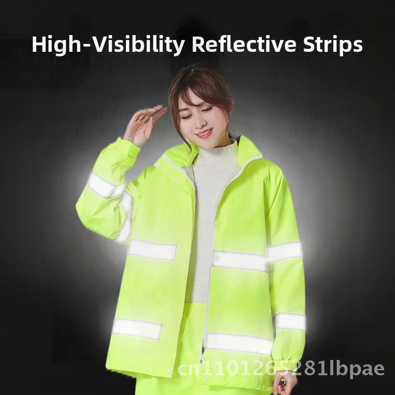 

Waterproof Split Raincoat Full Body Anti-Rain Storm Reflective Riding Rain Suit for Motorcycle Electric Car - Sizes L-5XL