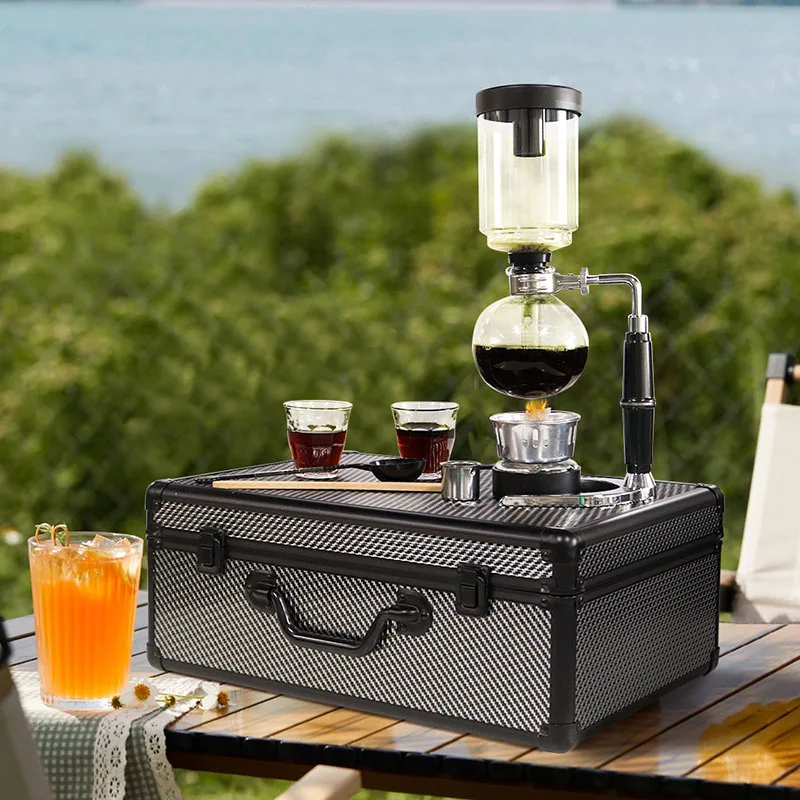 Syphon Coffee Maker Set, Household Small Siphon Coffee Pot with Alcohol Burner, Portable Heating, New Style