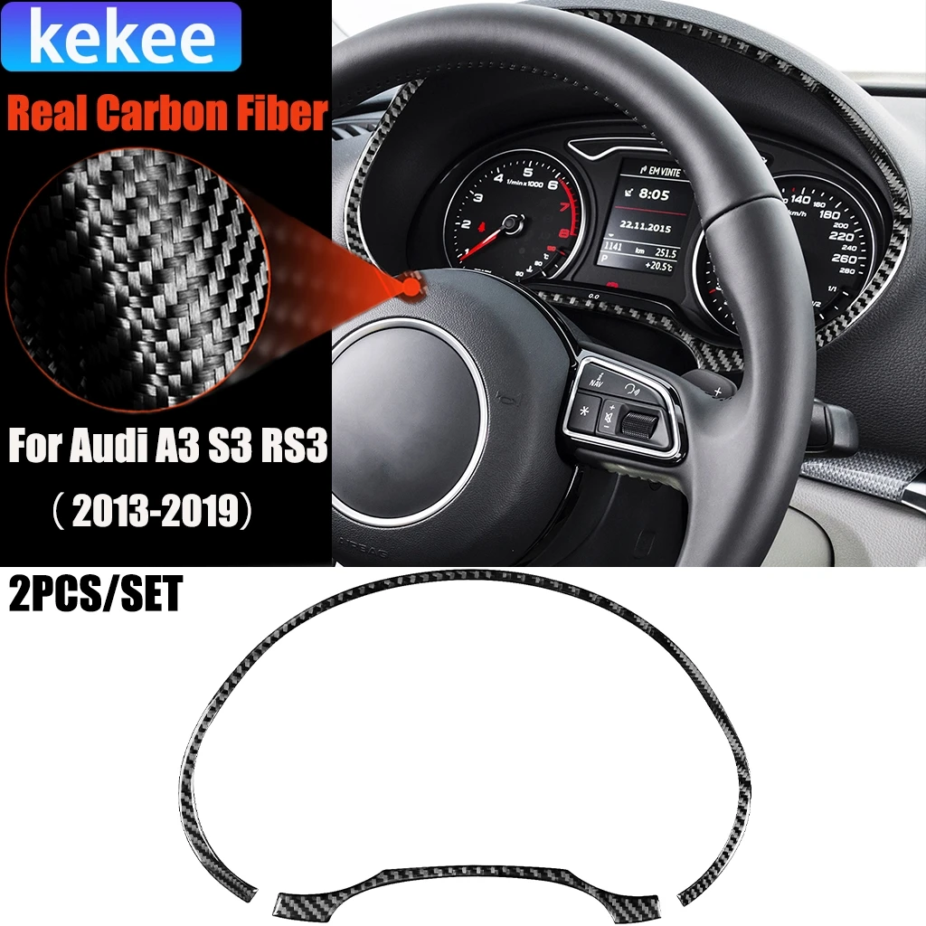 

Carbon Fiber Car Accessories Dashboard Speedometer Modified Interior Trim Cover Soft Sticker For Audi A3 S3 RS3 8V 2013-2019