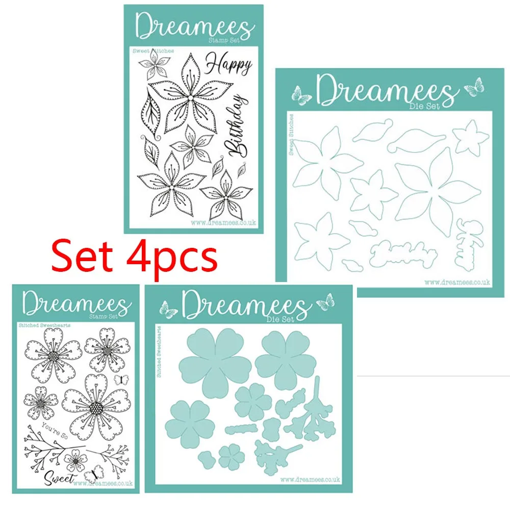 Merry Christmas Poinsettia Set 2 Metal Cutting Dies DIY Scrapbooking Photo Album Decorative Embossing Paper Card Crafts Die image 3