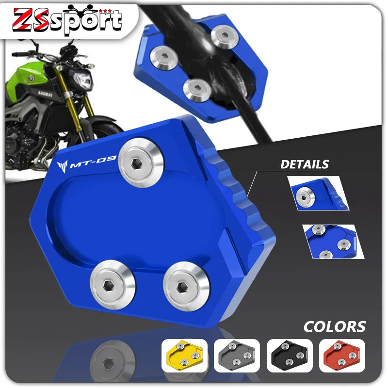 

mt09 New Motorcycle CNC Kickstand Side Stand Extension Pad Enlarger Support Plate For MT-09 MT09 2013-2020 2021 2022 2023 2024