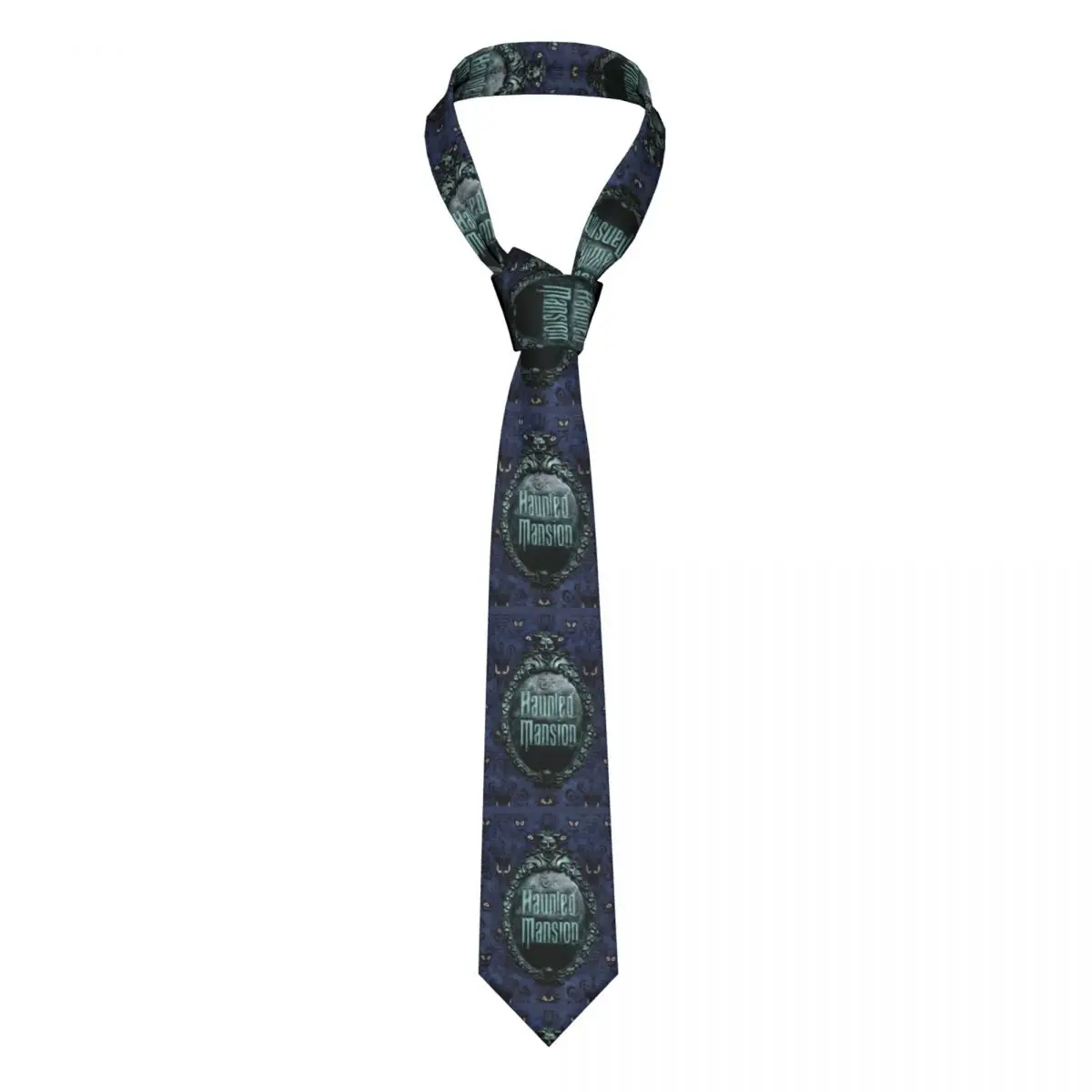 

Custom Haunted Mansion Logo Tie Men's Formal Silk Halloween Grimace Ghosts Neckties for Office