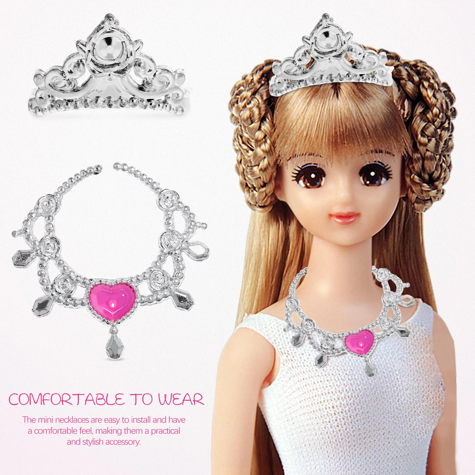 

20 Pcs Miniature Crown Necklace Baby Kids Jewellery Girls Jewelry Toys for