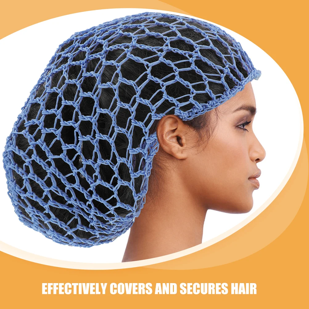 2 PCS Hair Net Care Dominican Crocheted Nets Bonnet for Sleeping Band Long Satin Headband