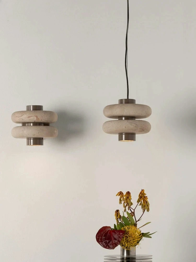 Design a restaurant bar, marble pendant light, simple cave stone bedside lamp, hotel bedroom wall lamp