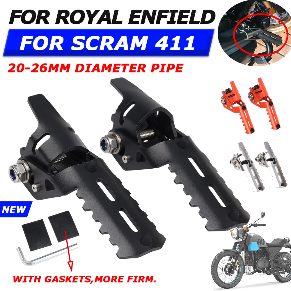 For Royal Enfield Scram 411 Scram411 2022 2023 Motorcycle Accessories Highway Footrests Folding Footpeg Clamps Foot Rests 26MM