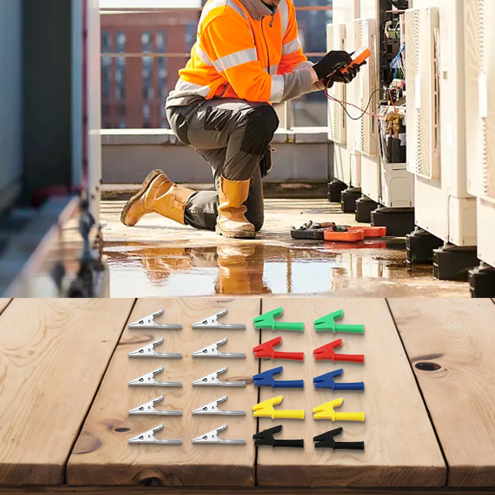 

10 шт. полностью изолированные зажимы типа «крокодил» для тестирования электрооборудования, медный материал с сильным захватом и проводимостью