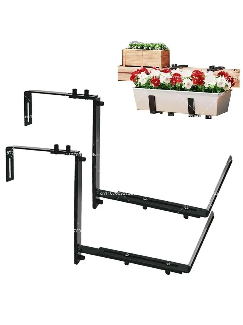 Adjustable Flower Pot Bracket Hang Window Box Holder Support Flower Pot Rack Holder for Pergola Patio Fence Balcony Garden