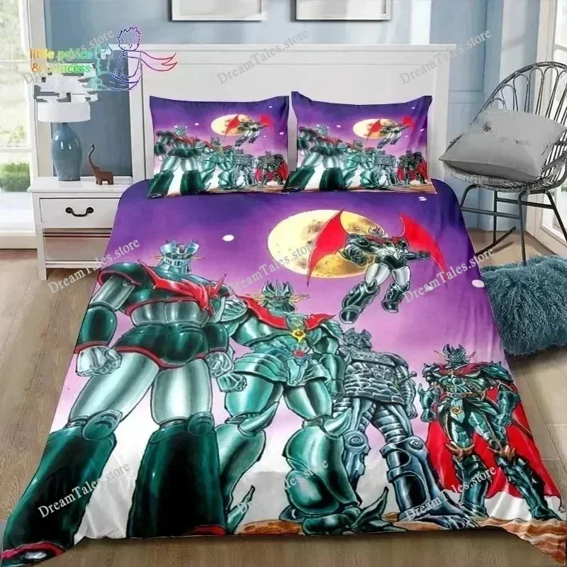 Mazinger Z UFO Robot Grendizer Bedding Set Single Twin Full Queen King Size Bed Set Adult Boys Bedroom Anime Bedding Gift592FQH