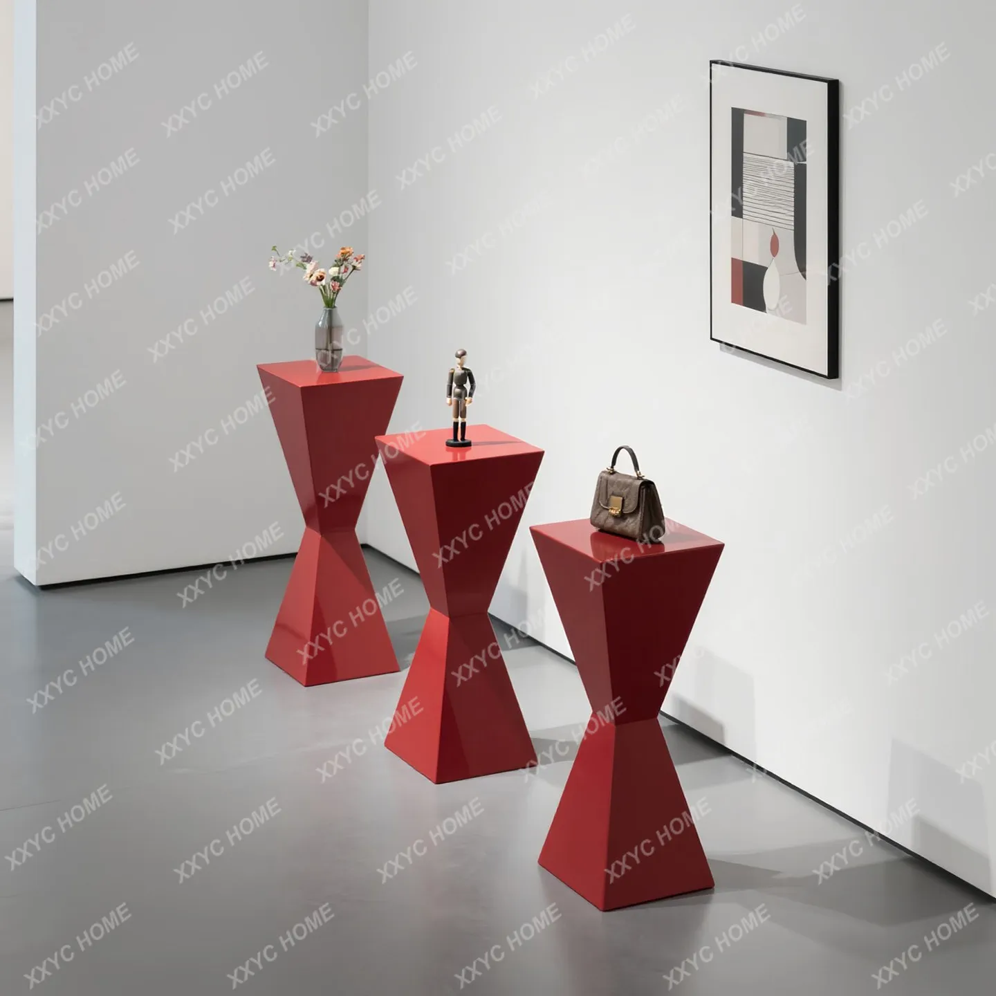 Creative props New ornaments Wooden square columns, display racks, cylindrical column decoration