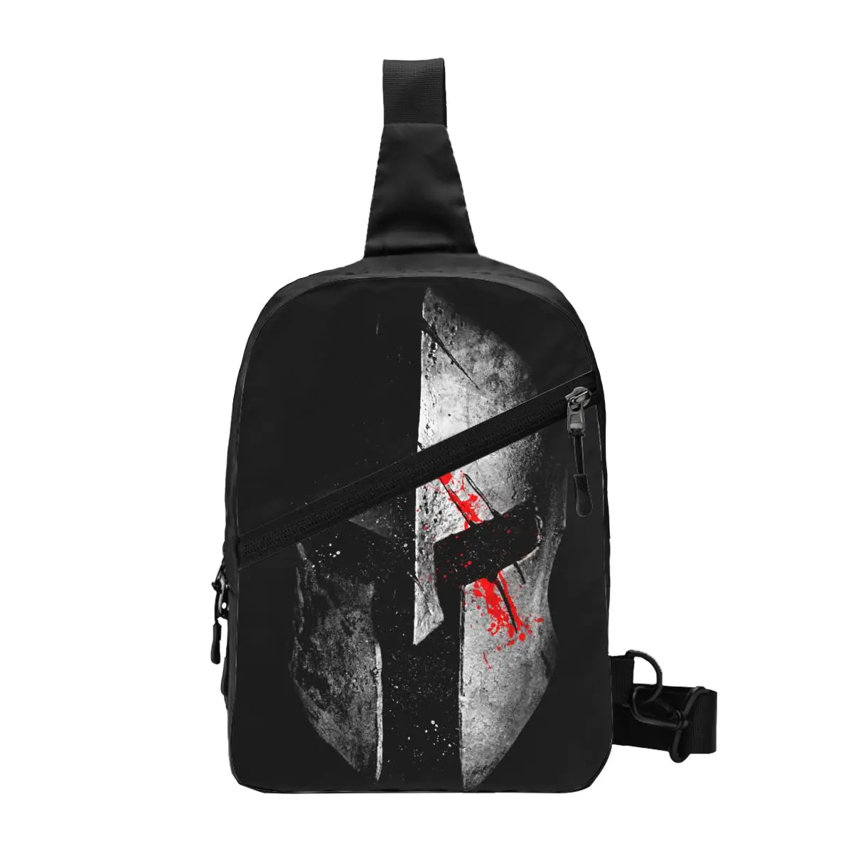 Casual Sparta Skull Spartan Helmet Crossbody Sling Backpack Men Shoulder Chest Bags for Hiking