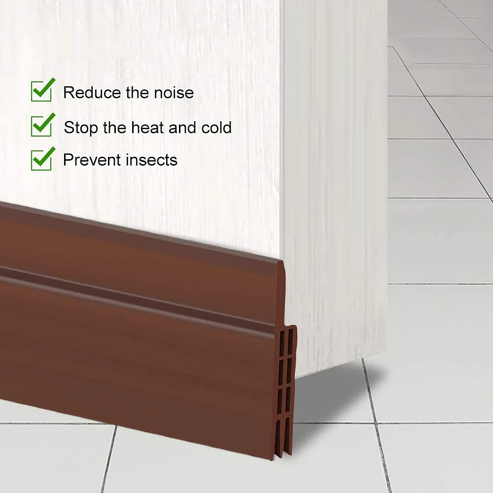 Door Bottom Weather Stripping Draft Blocker Self Adhesive Silicone Flexible Seal Tape Dust and Noise Insulation Strip
