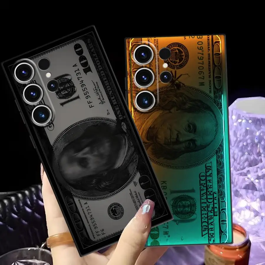 

Чехол для Samsung Galaxy A35 A51 A73 A25 A71 A22 A52 A41 A26 A72 A24 A55 A36 A23 A53 A32 Черный Мягкий чехол для телефона Dollar Money