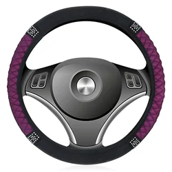 Steering Wheel Cover Covers Female For Car Embroidered Purple Cars Women's