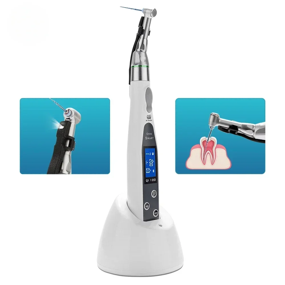 

Dentals Smart Wireless Endo Motor With LED Lamp 16:1 Standard Contra Angle Handpiece Endodontics Root Canal Treatments