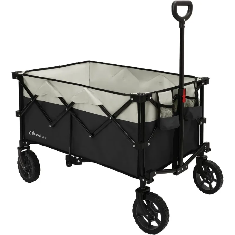 Camping cart，Moon Lence Collapsible Folding Wagon Cart Heavy Duty Folding Garden Portable Hand Cart with All-Terrain Beach Wheel