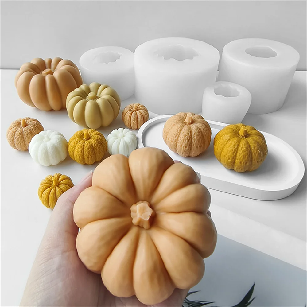 3d Halloween dynia zapachowa formy silikonowe Diy dynie dekoracje ลwieca aromaterapeutyczna tynk forma cementowa deser formy do pieczenia