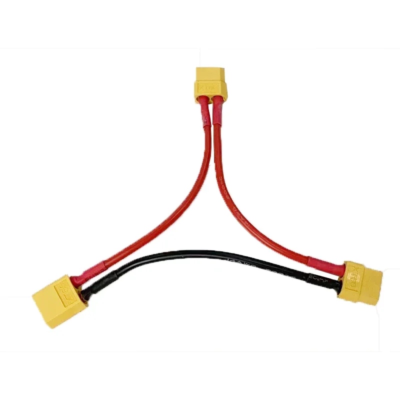 XT60 T Plug Male Female Tandem Battery Connector Cable Dual Extension Y Splitter Silicone Wire for RC Battery ESC