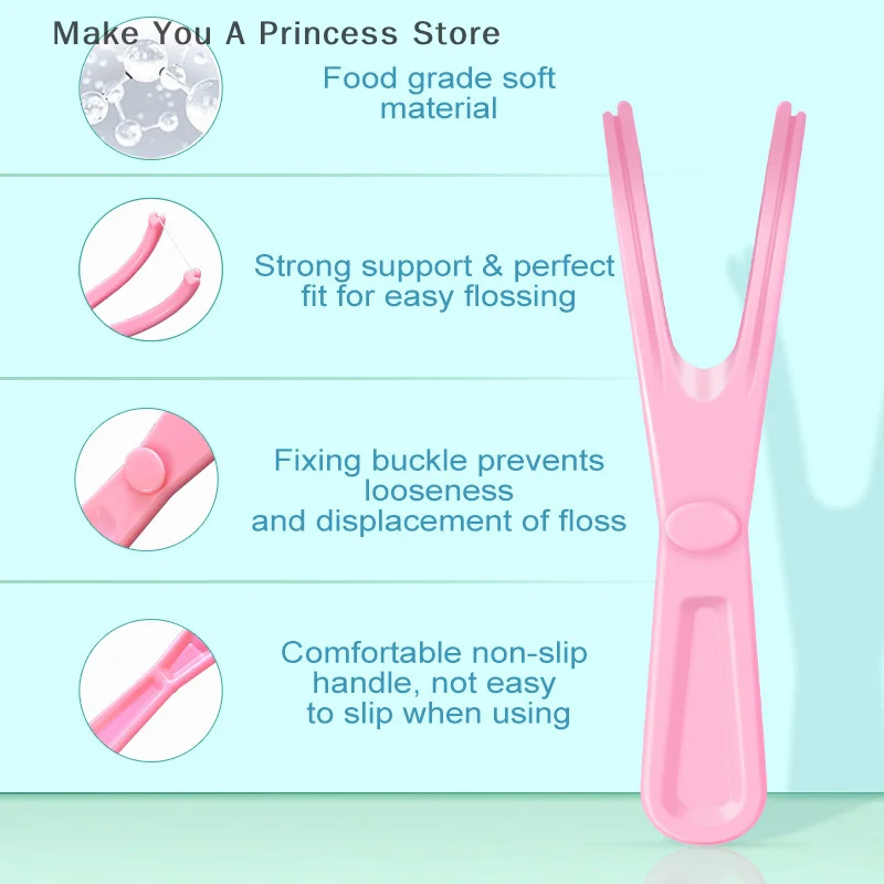 1/5Pcs Y Shape Plastic Dental Floss Rack Reusable Pick Holder Teeth Clean Care Tool Without Dental Floss Oral Hygiene Toothpick
