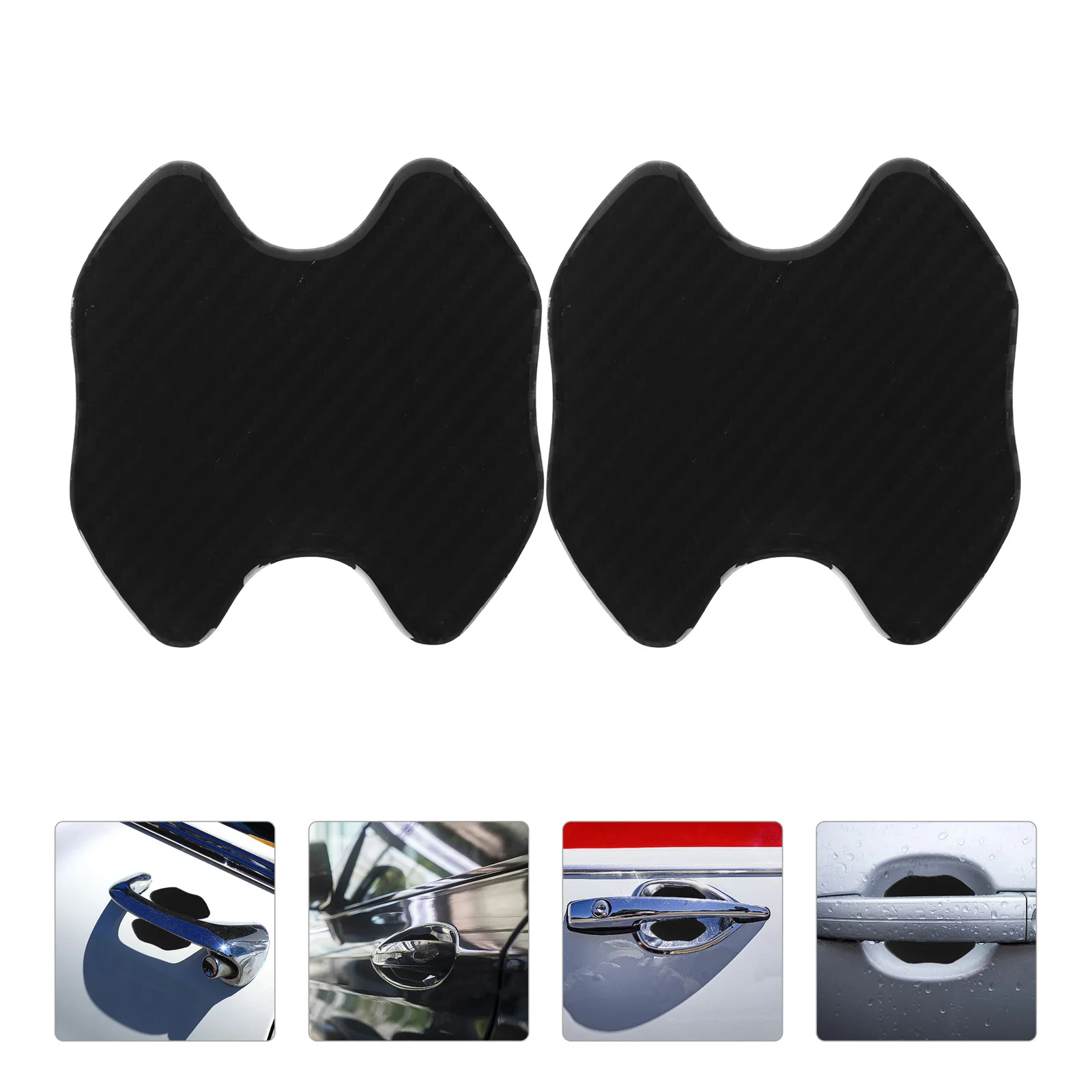 

4 Pcs Carbon Fiber Door Bowl Sticker Stickers Handle Cover Protector Compatible Adhesive Tape