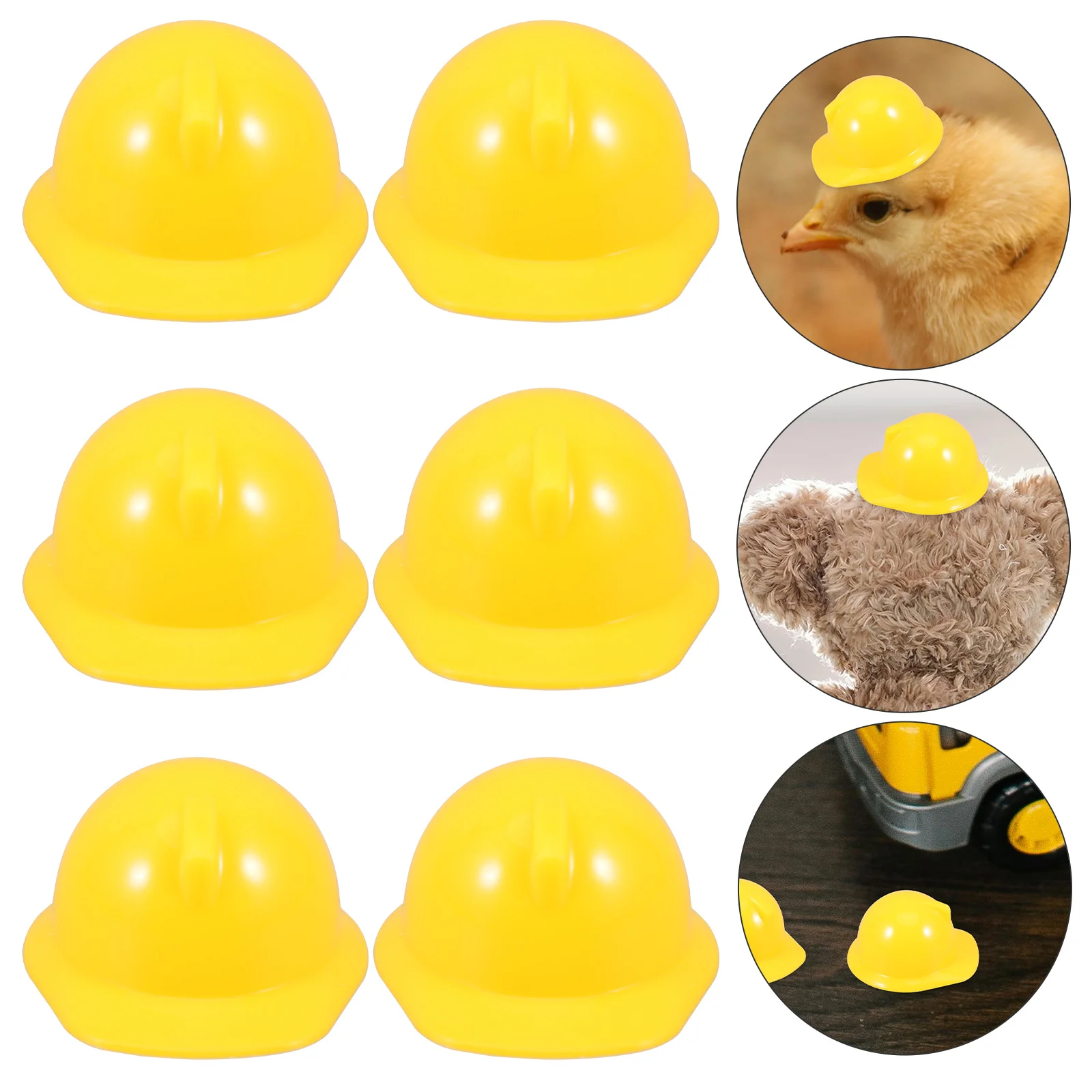 

10 Pcs Mini Construction Hat Safety Decor Pet Bottle Topper Chicken Hard For Small Chickens Helmets Miniature Toy