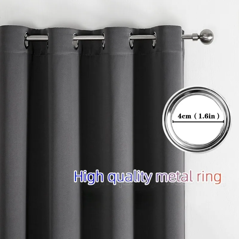 1pc Modern Solid Color Full Shading Sun Protection 100% Blackout Curtains Bedroom Living Room Shading Bathroom Privacy Curtains view 3