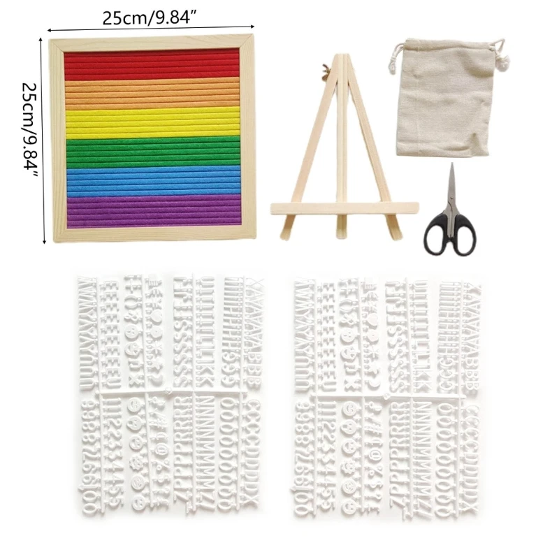 Felt Letter Board 9.8x9.8Inch with Pre-cut Letters Numbers Stand for Wedding