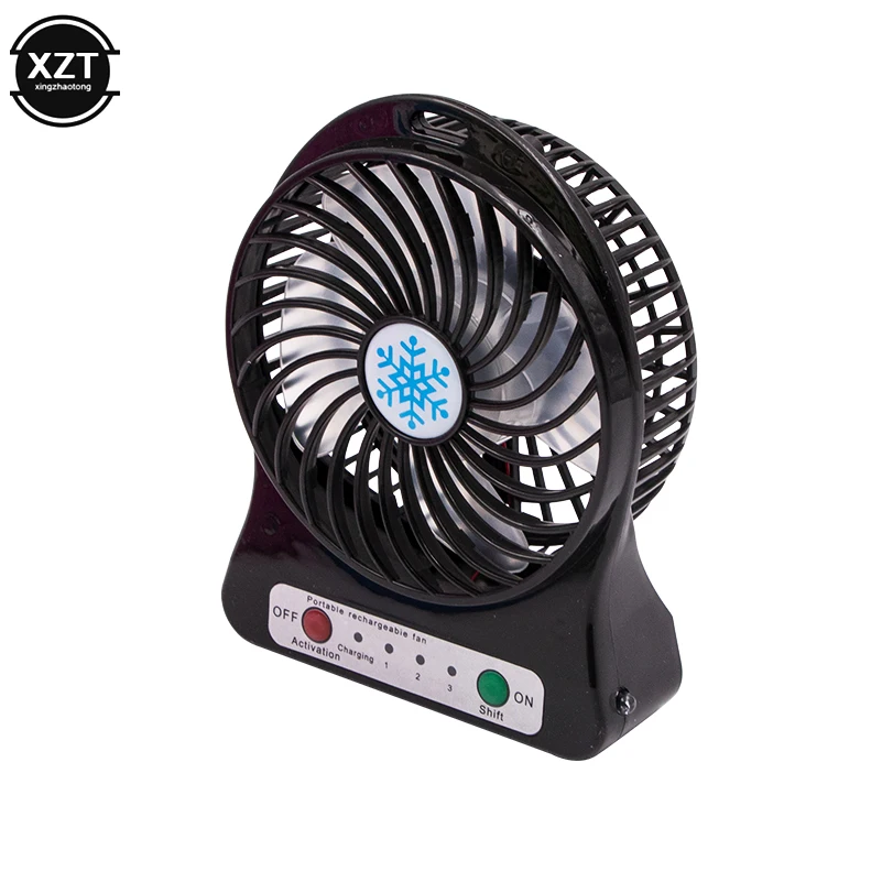 Mini  Handheld Fan USB Rechargeable with LED Light Desktop Air Cooler Outdoor Office Small Fan