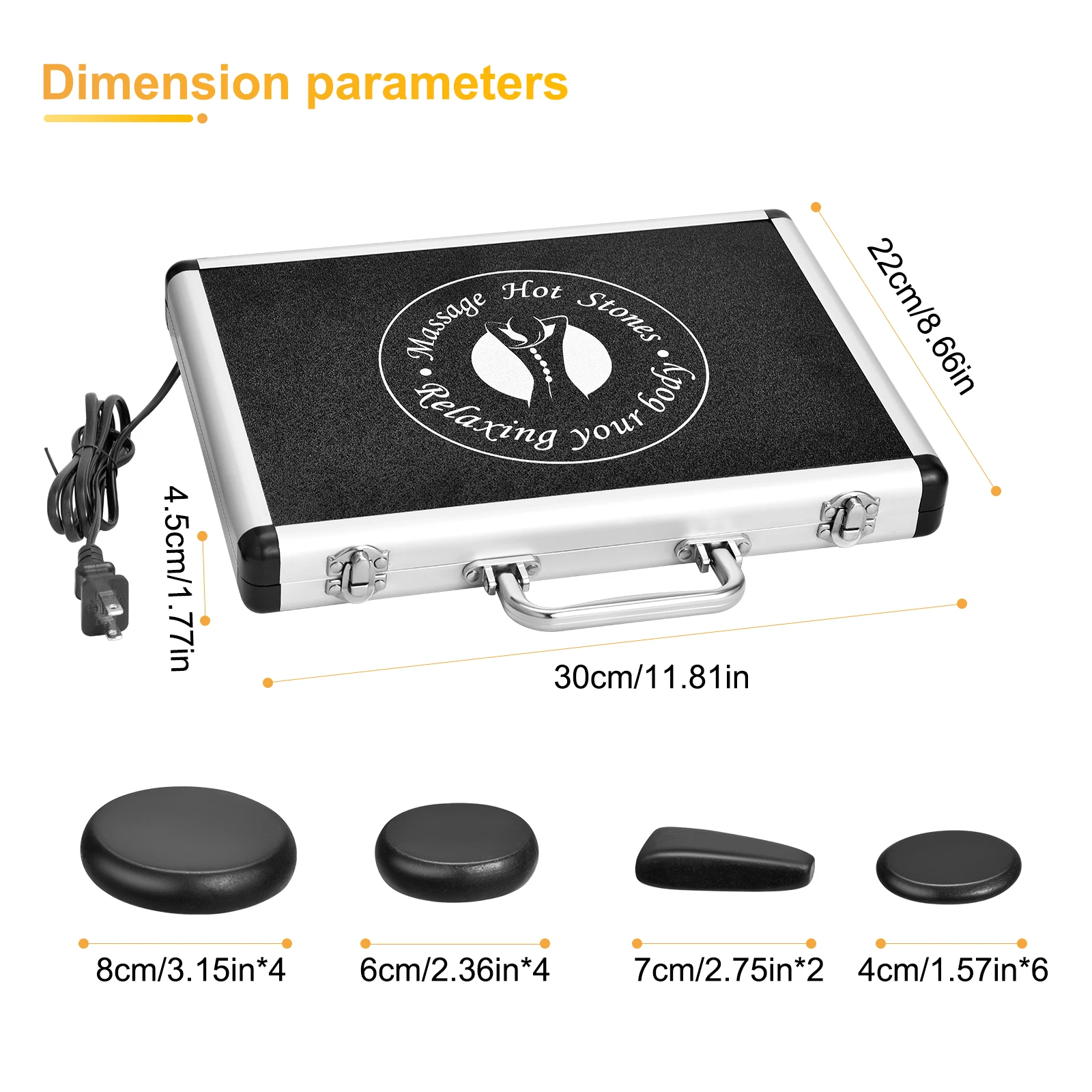 VARON Hot Stones Set da massaggio, 18 pezzi di pietre calde di basalto con Kit di riscaldamento, pietre da massaggio per spa domestica, rilassante 110V