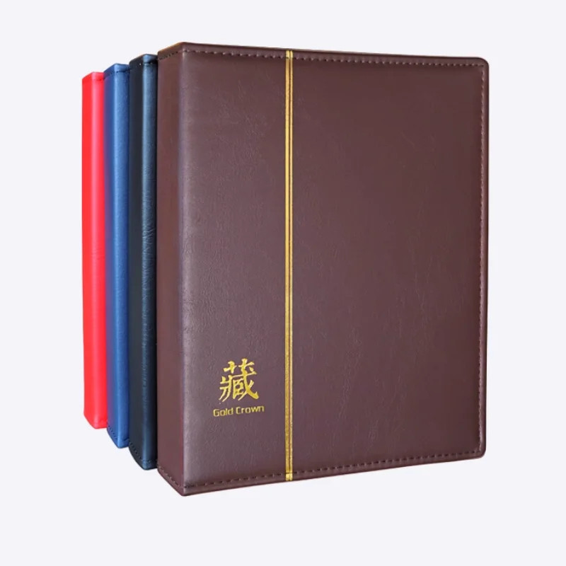 Top Grade Leather Loose-leaf Postage Stamps Album Collection Book Stamp Collection Album for 9 Holes Stamp 35 Sheets Paper Money