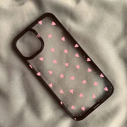 Mode Roze Kleine Liefde Hart Telefoon Case Voor iPhone 17 16 15 14 11 Pro Max 16E 17 Air 13 12 Mini Leuke Clear Shockproof Cover