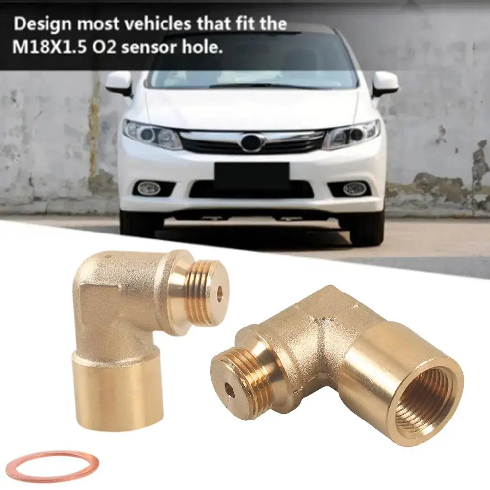 90° Angled Lambda O2 Oxygen Sensor Extender Spacer for Decat Hydrogen Brass M18x1.5 Car Accessories Y1Q5