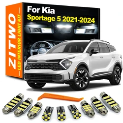 ZITWO 11Pcs LED Bulb Interior Light Kit For New Kia Sportage MK5 5 V 2021 2022 2023 2024 Dome Map Sun Visor Plate Trunk Lamp
