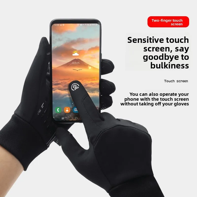 Protective Autumn Winter Thermal Gloves Velvet Lined Waterproof Windproof Touch Screen Skiing Cycling Outdoor Sports Unisex
