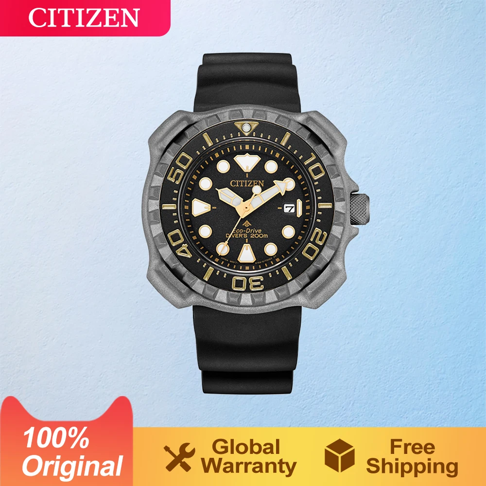CITIZEN Original Men Watch Eco-drive Promaster Super Titanium Series Men\'s Photokinetic Diving Luminous Sports Watch BN0220-16E