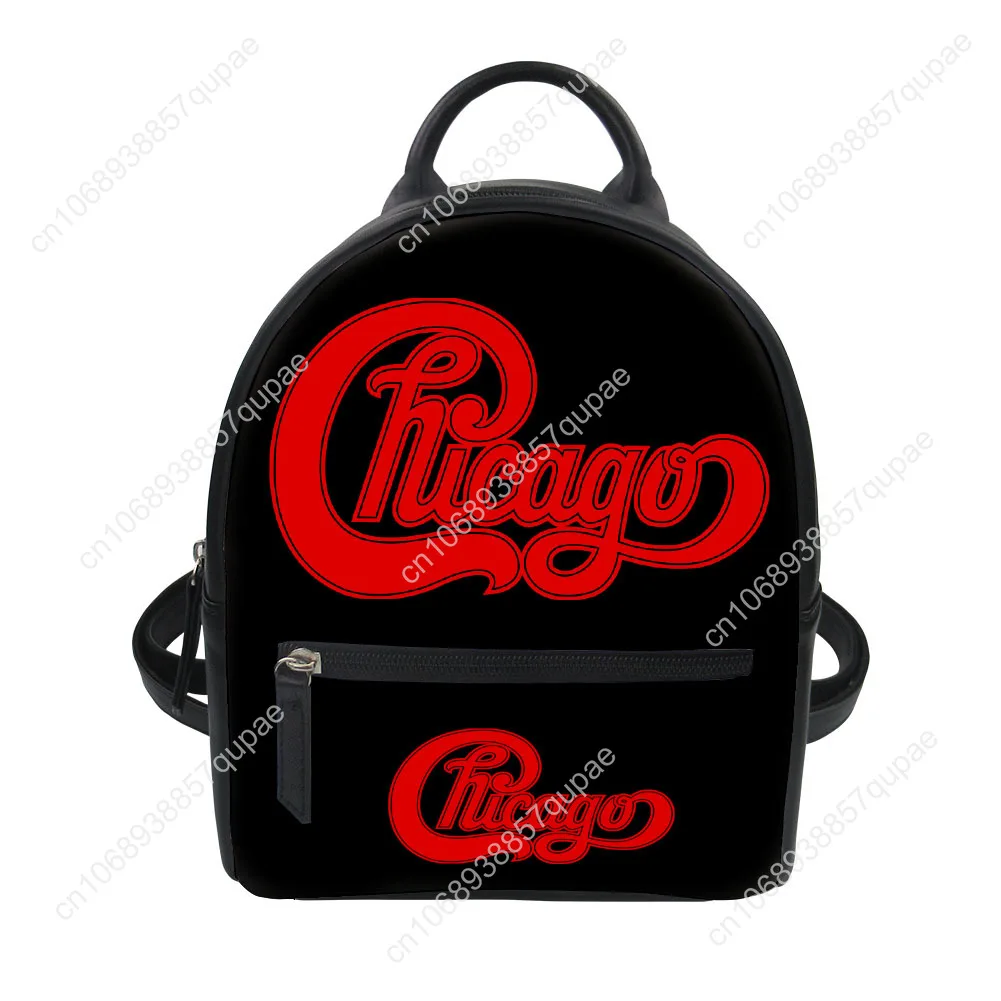Chicago Band Custom Backpack Purse Women Vintage Rock Carter Schoolbags Double Shoulder Bag Mini Daypack Leather Travel Bag