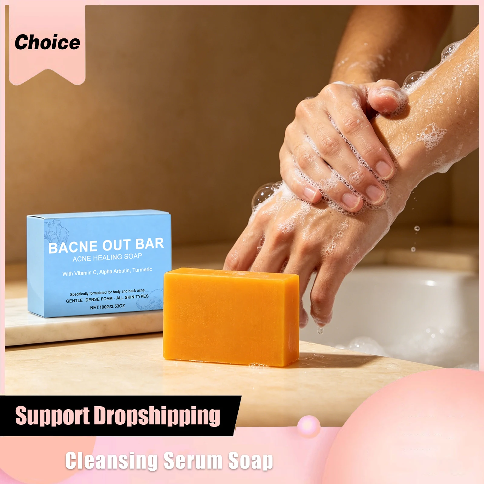 Turmeric Cleansing Soap Exfoliating Brightening Even Skin Tone Bath Soap Removes Dirt Acne Reduce Dryness Moisturizing Body Care